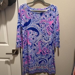 Lilly Pulitzer Sophie Octopus Dress Blue Grotto Legga Sea Engineered Large NWT